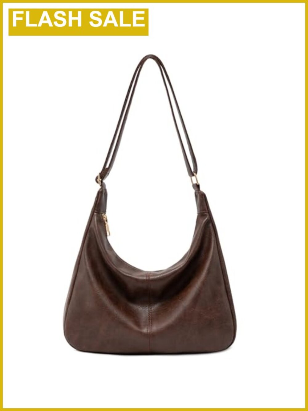 Vegan Leather Hobo Bag Foldable Shoulder Handbag Crossbody Purse Large Capacity